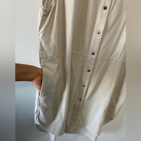 Sleeveless linen blend relaxed shirt dress - Picture 5 of 6